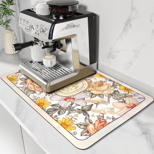 Kalanka-Tapis Pour Machine &Agrave; Caf&eacute;, 40 X 60 Cm Egouttoir Vaisselle Absorbant, Diatom&eacute;e Absorbant Pour Comptoir, Rapide D'&eacute;outtement Tapis De S&eacute;chage &Agrave; Vaisselle,Pour Cafeti&egrave;rer, Machine, Eviers, Cuisi - Neuf