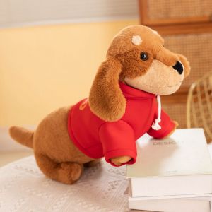 Teckel Poupée Fille Oreiller De Couchage Peluche Jouet Vêtements Chiot Poupée Cadeau Pour Enfants Sweat-Shirt Marron - 30 Cm 0,2 Kg Petit Sans Vêtements - Neuf