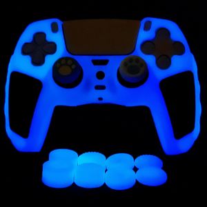 Eryi-Peau De Contrôleur Ps5 Verte Qui Brille Dans Le Noir, Housse De Protection En Silicone Cloutée Et Épaisse, Poignées Compatibles Avec La Manette Ps5 Avec 10 Capuchons De Poignées - Neuf