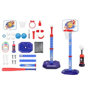 Panier De Basket D'int&eacute;rieur R&eacute;glable Avec Mini-Panneau Et Accessoires Pour Enfants - Neuf