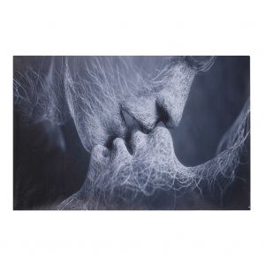 Hjlian Peinture A L'huile Sur Toile Representant Un Baiser D'amour En Noir Et Blanc, Decoration Murale Pour Chambre A Coucher, Salon, Maison (50 X 80 Cm) - Neuf