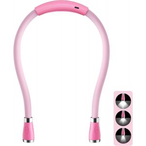 Lampe De Lecture À Led Avec Lumière Usb Rechargeable, Kit Mains Libres, 4 Ampoules Led, 4 Luminosité Réglable, Pour Lecture Au Lit Ou En Voiture (Rose) [Classe Énergétique A] - Neuf