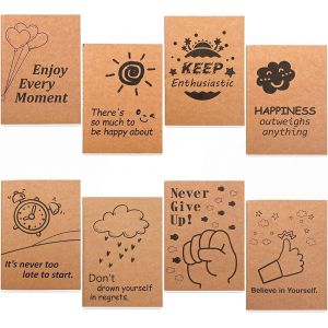 8 PCS Petit Carnet de Notes de Poche, 8 Modèles de Mini Carnets Cahier Kraft A6, 80 Pages, Carnet de Notes Ligné Kraft pour Etudiants Enfants pour Fournitures Scolaires Notes, 10,4X14,7cm - Neuf