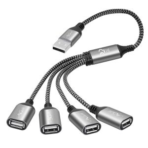 KALANKA-Câble USB Répartiteur 4 ports 0,3 m,Type A Mâle vers 4 ports USB A femelle,adaptateur répartiteur USB 2.0,Multi Cordon Multiple Porte Multiprise Extender,pour PC,TV,voiture, lampes LED - Neuf
