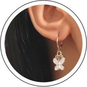 Kal-Boucles D'oreilles Pendantes Papillon Unique Boucles D'oreilles Pendantes Papillon Rose Boucles D'oreilles Pendantes Papillon L&eacute;ger Boucles D'oreilles Minimaliste Bijoux Pour Femmes - Neuf