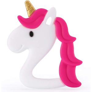 Anneau De Dentition B&eacute;b&eacute; En Silicone-Facile &Agrave; Saisir Sans Bpa-Calme Apaise Douleurs Licorne Rouge - Neuf