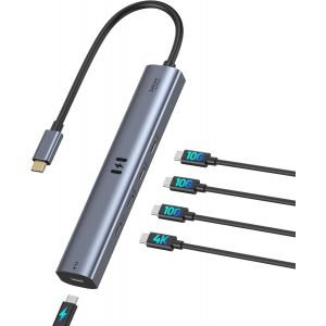 Adaptateur Macbook Pro/Air Hub USB C 7 en 2 avec 4K HDMI, Thunderbolt 3 et USBC 100W, 2 USB 3.0, USB C 3.0, Lecture de Carte SD/TF, Adaptateur Mac pour MacBook Pro 20222016 MacBook Air 20222016 - Neuf