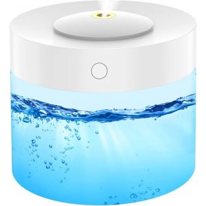 Humidificateur de chambre &agrave; coucher &agrave; brume fra&icirc;che avec lumi&egrave;res color&eacute;es pour la maison, b&eacute;b&eacute;, grande pi&egrave;ce avec arr&ecirc;t automatique (1,2 L, blanc) - Neuf