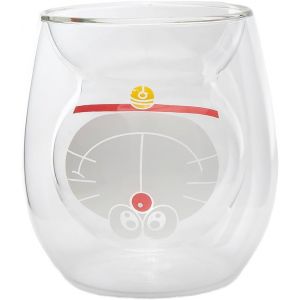 Eryi-- Tasse Chat Doreamon - Verre Double Paroi - Contenance 240 Ml - Tasse Café, Thé, Chocolat Chaud, Cappuccino - Mug Déco Manga Japonais - Idée Cadeau Japon Asie - Neuf
