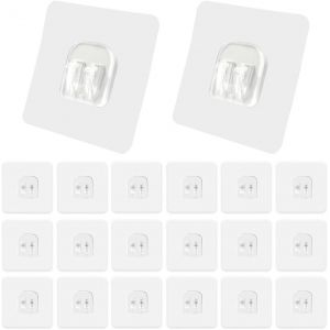 meimie-20 Pièces Crochets Adhésifs De Rechange Pour Étagère De Douche,7 X 7 Cm Crochets Auto-Adhésifs Sans Perçage,Crochets Muraux Auto-Adhésifs - Pour Cuisine,Salle De Bain,Wc Porte Mur - Neuf
