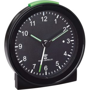 Radio-r&eacute;veil, 60.1517.01, Aiguilles luminescentes, r&eacute;veil Silencieux, Fonction Snooze, Noir - Neuf