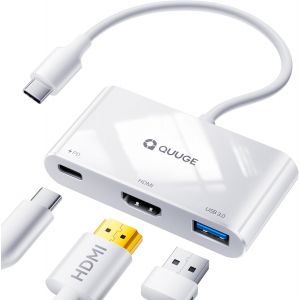 Cmwx-Adaptateur Multiport Usb C : Hub Usb C 3 En 1 Avec Hdmi 4k, Alimentation 100 W, Port De Données Usb 3.0, Adaptateur Multiport Av Numérique Pour Et Autres - Neuf