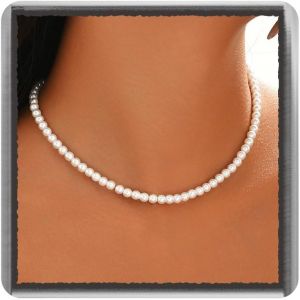 Collier De Perles Boho Fantaisie Blanc Collier De Petites Perles Ras Du Cou Pour Femme - Neuf