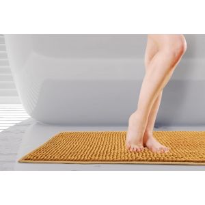 KAL-Noodle Tapis De Bain Antidérapant Doux Au Toucher Ocre 45 X 75 Cm - Neuf