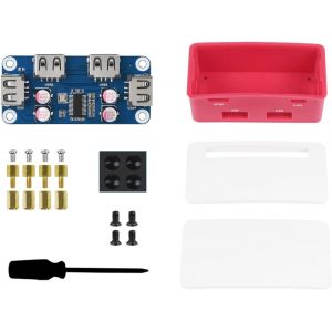 4 Port USB HUB Hat B for Raspberry Pi Zero/Zero W/2 W/Zero WH/2 WH,USB HUB Hat (B) with Box,4X Extended USB 2.0 Ports,Compatible with USB2.0 1.1,Plug-and-Play - Neuf