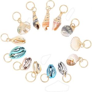 Kal-Tresse De Cheveux, Anneau De Cheveux De Coquille, Casque De Coquille De Pendentif De Tresse De Cheveux, Pinces À Cheveux Pince De Tresse De Coquille, Accessoires De Décoration De Cheveux Bricolag - Neuf