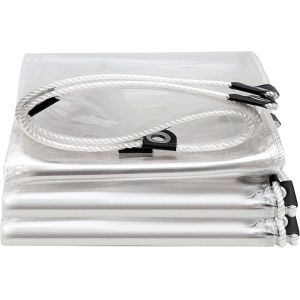 SPWA-HIYOUGO Bâche Imperméable Transparente, Housses de Protection pour Plantes en PVC avec ?illets Renforcés, Couvertures Jardin, Bâche Étanche Épaisse pour Gazebo Balcon (Taille : 1x2m/3.3x6.6ft) - Neuf