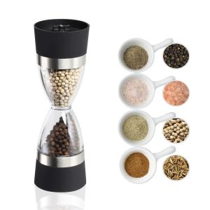 Moulin &agrave; sel et poivre 2 en 1, broyeur manuel, 1 pi&egrave;ce, Sable, r&eacute;glable, pour &eacute;pices, 18 cm, 0.145 kg, cuisine, int&eacute;rieur, ext&eacute;rieur - Neuf