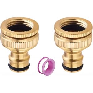Adaptateur de robinet de tuyau en laiton,filetage femelle 2 en 1,3/4"" et 1/2"",jardin/cour - Neuf
