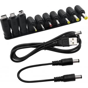 10 Pi&egrave;ces 90 Degr&eacute;s Adaptateur D'Alimentation Dc, 5.5X2.1 Mm Femelle &Agrave; M&acirc;le Adaptateur, Barrel Jack Connecteur, Avec 2 Pi&egrave;ces C&acirc;ble, Pour Ventilateurs, Routeurs, Lampes De Bureau, Ordinateur[Z654] - Neuf