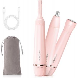 Tondeuse &Agrave; Poils De Nez - 3 En 1 Rasoir &Eacute;lectrique Femme - Tondeuse Nasale Usb Rechargeable Et Etanche Pour Nez Oreille Sourcil Fuzz L&egrave;vres Menton - Rose - Neuf