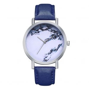 Montre-Bracelet A Quartz Zhoulianfa Tendance Pour Hommes Et Femmes, Bracelet En Cuir Pu (Bleu) - Neuf