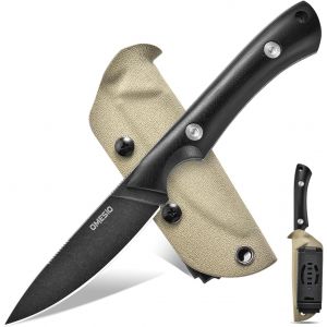 Ytfhg-Couteau De Survie Dc53 Steel, Lame Fixe Avec Étui En Kydex, Couteau De Ceinture Edc Avec Manche En G10, Le Couteau Parfait Pour La Survie En Milieu Sauvage (Noir) - Neuf