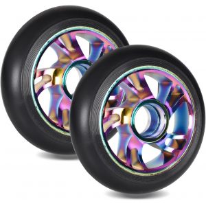 100mm Scooter Replacement Wheels Pro Stunt Scooter Wheels Colorful Aluminum Alloy Scooter Accessories City Scooter Replacement Wheels For Freestyle Scooter - Neuf