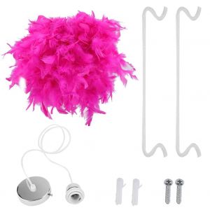 Hjlian Suspension En Plumes Pour Salon, Salle D'exposition (Rose Rouge, S) 110-240 V - Neuf