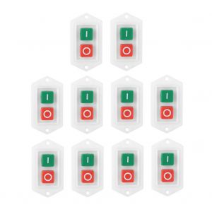 Lot de 10 interrupteurs a bouton-poussoir autobloquants marche/arret, AC 220 V 10 A LC3-10 - Neuf