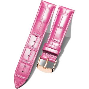 Bracelet De Montre En Cuir Crocodile V&eacute;ritable Remplacement Montre Bracelet &Agrave; D&eacute;gagement Rapide Etanche 10 Couleurs 13 Tailles Pour Hommes Femmes Boucle Au Choix Dor&eacute;/Rose-Or/Argent(10-24mm) - Neuf