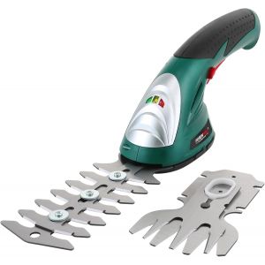 MEVRONISSHOP-Cisaille Sculpte-Haies et Taille-Herbes sans Fil 7,2V, 2 en 1 Cisailles &agrave; Gazon avec 2 Lames, Batterie 1500mAh, Chargeur pour Cour/Jardin/pelouse - Neuf
