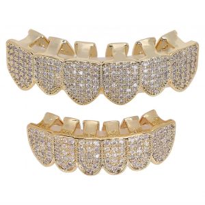 Coldplated Cuivre Dents Ensemble Bling Dents Décoration Pour Halloween Party Hip Hop (Or) - Neuf