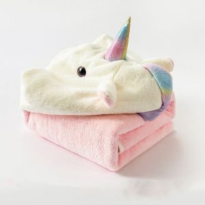Cape De Bain Bébé À Capuche En Bambou - Très Grande Serviette De Bain Bébé (70 X 130 Cm) - Cape De Bain Bébé Douce Avec Sac À Linge Et Gant De Toilette Bébé - Cadeau Naissance Licorne - Neuf