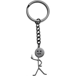Kal-Porte-Cl&eacute;s Smiley En Acier Inoxydable Avec Pendentif En Forme De Doigt D'honneur - Neuf