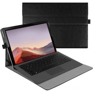 KAL-Coque Pour 12.3U201D Microsoft Surface Pro 7+/7/6/5/4/3 - Coque Multi Angles Etui De Protection Couverture Pochette Cover, Vintage Noir - Neuf