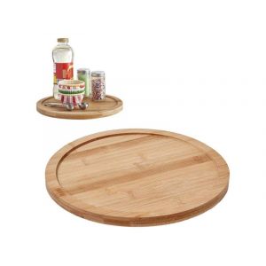 Plateau Tournant En Bambou Lazy Susan 30 Cm, Organisateur De Cuisine, &Eacute;tag&egrave;re &Agrave; &Eacute;pices, Plateau Rotatif - Neuf