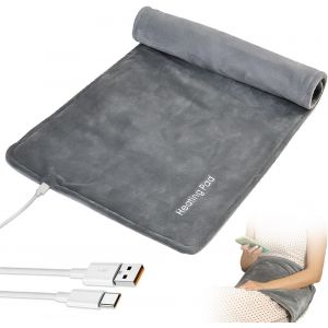 JGD-Coussin Chauffant USB, Couverture Chauffante Portable, USB Couverture Chauffante &eacute;lectrique En Velours De Cristal, Coussin Chauffant Portable En Graph&egrave;ne 5 V Pour La Nuque Et Les &eacute;paules - Neuf