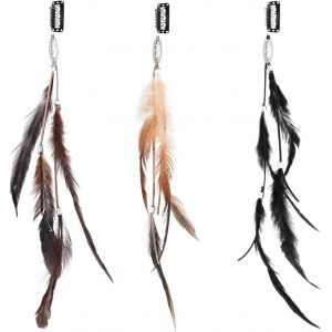 Asas-3 Pack Pinces À Cheveux En Plumes Indiennes Boho Faites À La Main,Pinces À Cheveux En Plumes Boho Hippie,Pinces À Cheveux En Plumes,Coiffures Festives,Accessoires Pour Cheveux Cosplay - Neuf