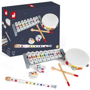 ERYI-- Set Musical 4 Instruments En Bois Confetti - Instrument De Musique Enfant - Jouet D'Imitation Et D'Éveil Musical - Dès 2 Ans, J07600 - Neuf