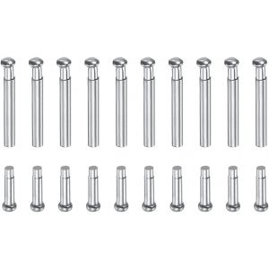 KAL-8X1.2Mm Inox Acier Tube Friction Goupilles Montre Bracelet Pression Barres Goupille Avec Rivet Se Termine Bande Fermoir Boucle 10 Pcs - Neuf