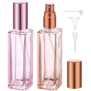 Vaporisateur Parfum,Vaporisateur De Sac Rechargeable,2 Pi&egrave;ces Atomiseur Parfum 20ml,Parfum De Poche Pour Date,Travail,Vacances (Orange,Rose) - Neuf