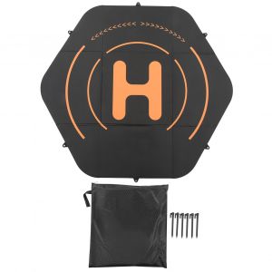 Tapis D'atterrissage Pour Drone De 110 Cm Tapis D'atterrissage Noirs Hex Double Face Pliable Portable RéSistant à L'eau Fixation En Silicone Coussinets De Drone Pour Inspire 3-Unichoice - Neuf