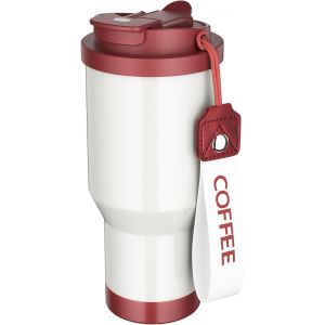 Subzonal-Mug Isotherme Caf&eacute; - Thermos Caf&eacute; 530ml - Tasse Thermos Caf&eacute; En Acier Inoxydable 304, Anti-Fuite, Double Paroi Isolante, Avec Paille Et Bec Verseur, Id&eacute;al Pour Boissons Chaudes Et Froides (R - Neuf