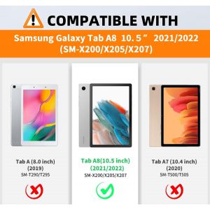 Samsung Galaxy Tab A8 10.5 Tablet Case PU Cuir Mat&eacute;riel Stand Folio Cover Coque De Protection Auto Wake/Sleep pour Samsung Galaxy Tab A8 2022/2021 SM-X200/X205/X207 10.5 Grand Chat - Neuf