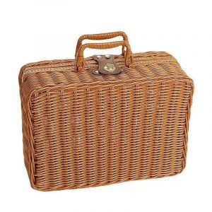Bo&icirc;te De Pique-Nique Tiss&eacute;e En Rotin Coll&eacute;, Sac De Rangement Pour Accessoires Photo Vintage, Bo&icirc;te &Agrave; Sucre Avec Valise Cadeau 26 X 17 X 11 Cm - Neuf