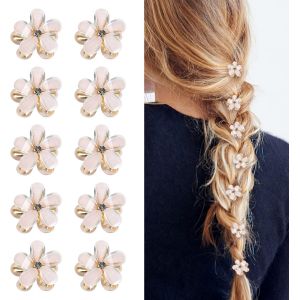 Kal-10 Pièce Mini Pinces À Cheveux En Diamant, Petites Pinces À Cheveux Pinces À Cheveux Pour Femmes,Filles,Mini Pinces À Cheveux Douces Pinces À Cheveux Pour Quotidien,Fête,Mariage (Blanc) - Neuf