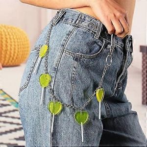 Punk Creative R&eacute;sine Dessin anim&eacute; Coeur En Forme Pendentif Poche Portefeuille Cha&icirc;ne Multicouche Unisexe - Neuf