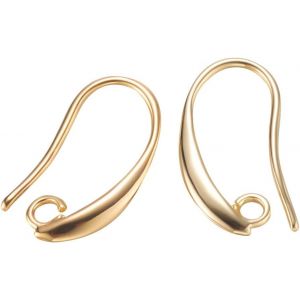 Kal-30pcs 18k Plaqu&eacute; Or Sheel Leverback Boucle D'oreille Crochets D'oreille Fils Avec Boucles Pendantes Pour Bricolage Fabrication De Bijoux Artisanat - Neuf