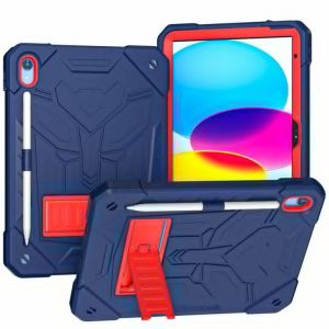Coque En Silicone + Pc Antichoc Pour Ipad 11 11e Génération / 10.9 10e Génération 2022/2025 Avec Support - Bleu Marine - Neuf